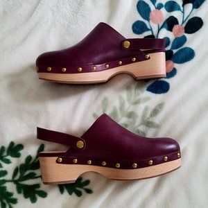 Burgundy J.Crew Clogs